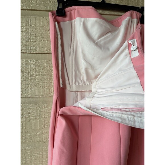 A.L.C. women Elizabeth Strapless Sheath Midi Dress size 6 Grapefruit Coral Pink - Picture 8 of 10